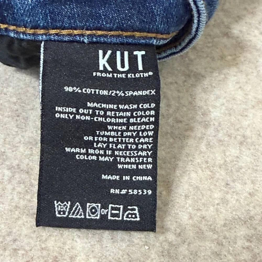 KUT From The Kloth Denim Shorts Size 10 Distressed Cuffed Stretch - Picture 7 of 15